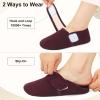 imageJOINFREE House Slippers for Women Men Cozy Slip On Bedroom Shoes Wide Barefoot Slipper Socks for Indoor Home Travel Office YogaDarkpurple