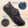 imageJOINFREE House Slippers for Women Men Cozy Slip On Bedroom Shoes Wide Barefoot Slipper Socks for Indoor Home Travel Office YogaFlower