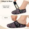imageJOINFREE House Slippers for Women Men Cozy Slip On Bedroom Shoes Wide Barefoot Slipper Socks for Indoor Home Travel Office YogaFlower