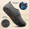 imageJOINFREE House Slippers for Women Men Cozy Slip On Bedroom Shoes Wide Barefoot Slipper Socks for Indoor Home Travel Office YogaGrey