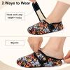 imageJOINFREE House Slippers for Women Men Cozy Slip On Bedroom Shoes Wide Barefoot Slipper Socks for Indoor Home Travel Office YogaMultiflower