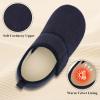 imageJOINFREE House Slippers for Women Men Cozy Slip On Bedroom Shoes Wide Barefoot Slipper Socks for Indoor Home Travel Office YogaNavyblue