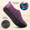 imageJOINFREE House Slippers for Women Men Cozy Slip On Bedroom Shoes Wide Barefoot Slipper Socks for Indoor Home Travel Office YogaPurplebohe