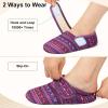 imageJOINFREE House Slippers for Women Men Cozy Slip On Bedroom Shoes Wide Barefoot Slipper Socks for Indoor Home Travel Office YogaPurplebohe