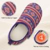imageJOINFREE House Slippers for Women Men Cozy Slip On Bedroom Shoes Wide Barefoot Slipper Socks for Indoor Home Travel Office YogaPurplegeo