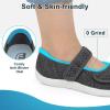 imageJOINFREE Womens Barefoot Walking Shoes Wide Diabetic Shoes Adjustable Mary Jane Shoes Flats Arthritis Edema Casual Shoes Breathable Slip on Sneakers Indoor OutdoorBlackgrey