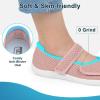 imageJOINFREE Womens Barefoot Walking Shoes Wide Diabetic Shoes Adjustable Mary Jane Shoes Flats Arthritis Edema Casual Shoes Breathable Slip on Sneakers Indoor OutdoorDarkpink