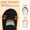 imageJOINFREE Womens Mens House Slippers Wide Adjustable Diabetic Slippers Cozy Barefoot Bedroom Shoes Edma Swollen Socks Slipper With Soft Rubber SolesBlack