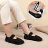 imageJOINFREE Womens Mens House Slippers Wide Adjustable Diabetic Slippers Cozy Barefoot Bedroom Shoes Edma Swollen Socks Slipper With Soft Rubber SolesBlack