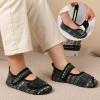 imageJOINFREE Womens Mens House Slippers Wide Adjustable Diabetic Slippers Cozy Barefoot Bedroom Shoes Edma Swollen Socks Slipper With Soft Rubber SolesBoblack