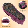 imageJOINFREE Womens Mens House Slippers Wide Adjustable Diabetic Slippers Cozy Barefoot Bedroom Shoes Edma Swollen Socks Slipper With Soft Rubber SolesDarkpurple