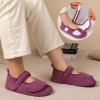 imageJOINFREE Womens Mens House Slippers Wide Adjustable Diabetic Slippers Cozy Barefoot Bedroom Shoes Edma Swollen Socks Slipper With Soft Rubber SolesDarkpurple