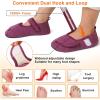 imageJOINFREE Womens Mens House Slippers Wide Adjustable Diabetic Slippers Cozy Barefoot Bedroom Shoes Edma Swollen Socks Slipper With Soft Rubber SolesDarkpurple