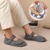 imageJOINFREE Womens Mens House Slippers Wide Adjustable Diabetic Slippers Cozy Barefoot Bedroom Shoes Edma Swollen Socks Slipper With Soft Rubber SolesGrey