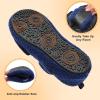 imageJOINFREE Womens Mens House Slippers Wide Adjustable Diabetic Slippers Cozy Barefoot Bedroom Shoes Edma Swollen Socks Slipper With Soft Rubber SolesNavyblue