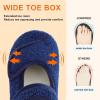 imageJOINFREE Womens Mens House Slippers Wide Adjustable Diabetic Slippers Cozy Barefoot Bedroom Shoes Edma Swollen Socks Slipper With Soft Rubber SolesNavyblue