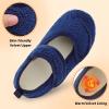 imageJOINFREE Womens Mens House Slippers Wide Adjustable Diabetic Slippers Cozy Barefoot Bedroom Shoes Edma Swollen Socks Slipper With Soft Rubber SolesNavyblue