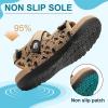 imageJOINFREE Womens Orthopedic Walking Hiking Sandals Adjustable Open Toe Sports Water Sandals with Plantar Fasciitis Arch Support Thick Athletic Cushion Outdoor Beach SandalsLeopard Brown