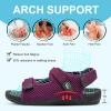imageJOINFREE Womens Orthopedic Walking Hiking Sandals Adjustable Open Toe Sports Water Sandals with Plantar Fasciitis Arch Support Thick Athletic Cushion Outdoor Beach SandalsPurple