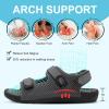 imageJOINFREE Womens Orthopedic Walking Hiking Sandals Adjustable Open Toe Sports Water Sandals with Plantar Fasciitis Arch Support Thick Athletic Cushion Outdoor Beach SandalsDark Grey