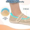 imageJOINFREE Womens Wide Diabetic Slippers Adjustable Comfort House Shoes Extra Wide Width Edema Swollen Arthritis Bedroom Slipper Indoor OutdoorBeige