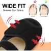 imageJOINFREE Womens Wide Diabetic Slippers Adjustable Comfort House Shoes Extra Wide Width Edema Swollen Arthritis Bedroom Slipper Indoor OutdoorBlack