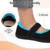 imageJOINFREE Womens Wide Diabetic Slippers Adjustable Comfort House Shoes Extra Wide Width Edema Swollen Arthritis Bedroom Slipper Indoor OutdoorBlack
