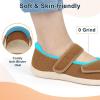 imageJOINFREE Womens Wide Diabetic Slippers Adjustable Comfort House Shoes Extra Wide Width Edema Swollen Arthritis Bedroom Slipper Indoor OutdoorBrown