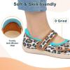 imageJOINFREE Womens Wide Diabetic Slippers Adjustable Comfort House Shoes Extra Wide Width Edema Swollen Arthritis Bedroom Slipper Indoor OutdoorLeopard