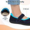 imageJOINFREE Womens Wide Diabetic Slippers Adjustable Comfort House Shoes Extra Wide Width Edema Swollen Arthritis Bedroom Slipper Indoor OutdoorNavyblue