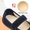 imageJOINFREE Womens Wide Diabetic Slippers Adjustable Comfort House Shoes Extra Wide Width Edema Swollen Arthritis Bedroom Slipper Indoor OutdoorNavyblue