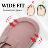 imageJOINFREE Womens Wide Suede Clogs Zero Drop Potato Shoes Diabetic Mules for Swollen Edema Comfort Slip on Clog Slippers with Adjuatable Buckle Indoor ampamp Outdoor UseDark Pink