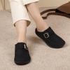imageJOINFREE Womens Wide Suede Clogs Zero Drop Potato Shoes Diabetic Mules for Swollen Edema Comfort Slip on Clog Slippers with Adjuatable Buckle Indoor ampamp Outdoor UseBlack