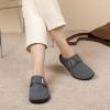 imageJOINFREE Womens Wide Suede Clogs Zero Drop Potato Shoes Diabetic Mules for Swollen Edema Comfort Slip on Clog Slippers with Adjuatable Buckle Indoor ampamp Outdoor UseDark Gray