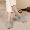 imageJOINFREE Womens Wide Suede Clogs Zero Drop Potato Shoes Diabetic Mules for Swollen Edema Comfort Slip on Clog Slippers with Adjuatable Buckle Indoor ampamp Outdoor UseGrey