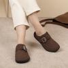imageJOINFREE Womens Wide Suede Clogs Zero Drop Potato Shoes Diabetic Mules for Swollen Edema Comfort Slip on Clog Slippers with Adjuatable Buckle Indoor ampamp Outdoor UseCoffee
