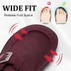 imageJOINFREE Womens Wide Suede Clogs Zero Drop Potato Shoes Diabetic Mules for Swollen Edema Comfort Slip on Clog Slippers with Adjuatable Buckle Indoor ampamp Outdoor UseWine Red