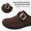 imageJOINFREE Womens Wide Suede Clogs Zero Drop Potato Shoes Diabetic Mules for Swollen Edema Comfort Slip on Clog Slippers with Adjuatable Buckle Indoor ampamp Outdoor UseCoffee