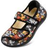imageJOINFREE Womens Wide Diabetic Slippers Adjustable Comfort House Shoes Extra Wide Width Edema Swollen Arthritis Bedroom Slipper Indoor OutdoorFlower