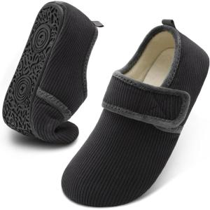 imageJOINFREE House Slippers for Women Men Cozy Slip On Bedroom Shoes Wide Barefoot Slipper Socks for Indoor Home Travel Office YogaDarkgrey