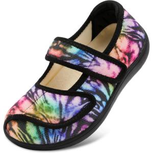 imageJOINFREE Womens Wide Diabetic Slippers Adjustable Comfort House Shoes Extra Wide Width Edema Swollen Arthritis Bedroom Slipper Indoor OutdoorColorful