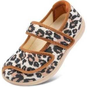 imageJOINFREE Womens Wide Diabetic Slippers Adjustable Comfort House Shoes Extra Wide Width Edema Swollen Arthritis Bedroom Slipper Indoor OutdoorLeopard
