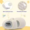 imageJOINFREE Toddler Shoes Boys Girls Walking Lightweight Wide Barefoot Slip On Sneakers Mary Jane School Shoe Breathable FlexibleBeige