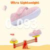 imageJOINFREE Toddler Shoes Boys Girls Walking Lightweight Wide Barefoot Slip On Sneakers Mary Jane School Shoe Breathable FlexibleColorpink