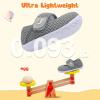 imageJOINFREE Toddler Shoes Boys Girls Walking Lightweight Wide Barefoot Slip On Sneakers Mary Jane School Shoe Breathable FlexibleGrey