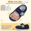 imageJOINFREE Toddler Shoes Boys Girls Walking Lightweight Wide Barefoot Slip On Sneakers Mary Jane School Shoe Breathable FlexibleNavyblue