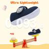 imageJOINFREE Toddler Shoes Boys Girls Walking Lightweight Wide Barefoot Slip On Sneakers Mary Jane School Shoe Breathable FlexibleNavyblue