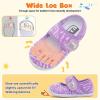 imageJOINFREE Toddler Shoes Boys Girls Walking Lightweight Wide Barefoot Slip On Sneakers Mary Jane School Shoe Breathable FlexiblePurplestripe