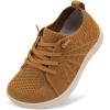 imageJOINFREE Toddler Shoes Girls Boys Wide Barefoot Shoes Minimalist Walking Sneakers Zero Drop Slip on Tennis Shoe Breathable Naturally FlexibleBrown