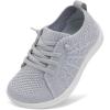 imageJOINFREE Toddler Shoes Girls Boys Wide Barefoot Shoes Minimalist Walking Sneakers Zero Drop Slip on Tennis Shoe Breathable Naturally FlexibleGrey